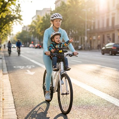 Porte bebe velo maman suit bleu