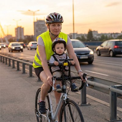 Porte bebe velo maman veste jaune