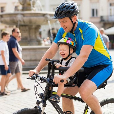 Porte bebe velo papa monteau bleu